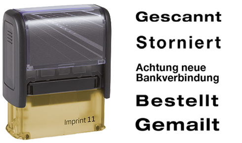 Imprint mit Lagertexten