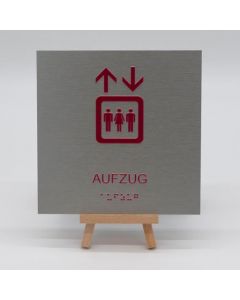 Braille Schild Aufzug mit Piktogramm  