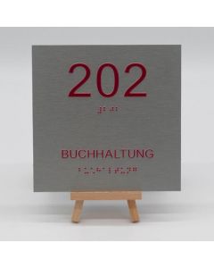 Braille Orientierungsschild 202 Buchhaltung  