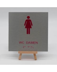 Braille Orientierungsschild WC Damen mit Piktogramm  