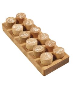 Colop WOODIES Bauernhoftiere Set mit 12 Holzstempeln  