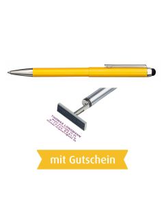 Smartpen Heri Stamp  Touch Pen 3307 Stempelkugelschreiber Gelb mit Gutschein  