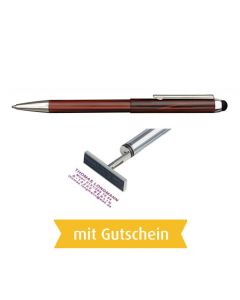 Heri Stamp  Touch Pen 3308 Stempelkugelschreiber Wood-Look mit Gutschein  