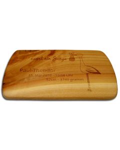 Frühstücksbrett Kirsche 14x24 cm mit großer Gravur  