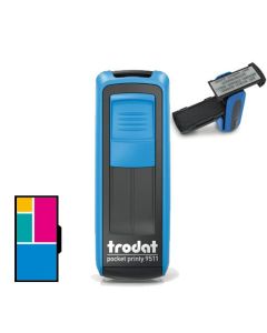 Trodat Pocket Printy 9511 Mehrfarbiger Stempel  BLAU 