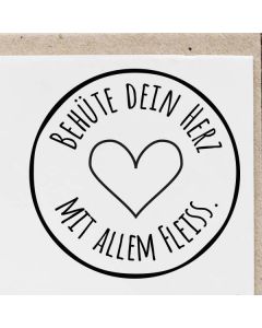 Motivstempel mit Spruch: Behüte dein Herz mit allem Fleiß.  
