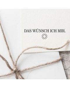 Holzstempel mit Abdruck: Das wünsch ich mir.  