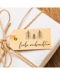 Weihnachtsstempel 17 Frohe Weihnachten mit Tannenbäumen  