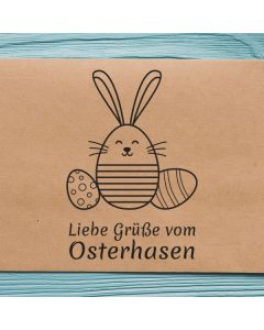 Osterstempel 18 Holz Liebe Grüße vom Osterhasen  