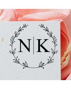 Runder Holz-Motivstempel Initialen  