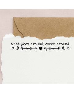 Holzstempel mit Abdruck: what goes around