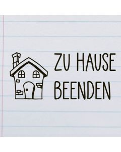 Holzstempel Zu Hause beenden  