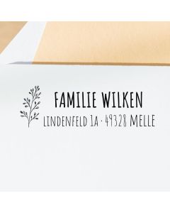 Namensstempel aus Holz mit Namen