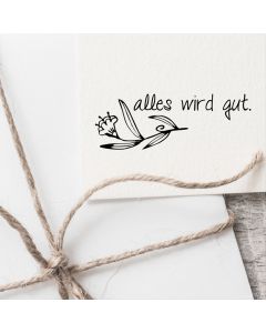 Holzstempel mit Abdruck: alles wird gut  