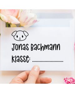 Holz Schulstempel für Jungen – Motiv individuell gestaltbar  