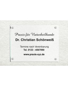 Praxisschild Acryl 300 x 200 mm  