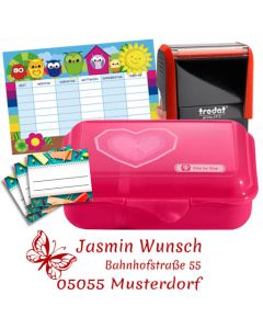 Schulbox Herz mit Trodat Printy 4912  BLAU