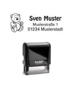 Trodat Printy individueller Schulstempel Nr. 11 Teddybär SCHWARZ BLAU