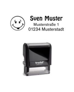 Trodat Printy individueller Schulstempel Nr. 12 Smiley SCHWARZ BLAU