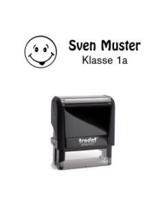 Trodat Printy individueller Schulstempel Nr. 27 lachendes Gesicht SCHWARZ BLAU