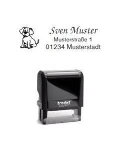 Trodat Printy individueller Schulstempel Nr. 7 Welpe SCHWARZ BLAU