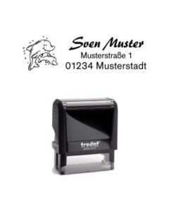 Trodat Printy individueller Schulstempel Nr. 8 Delphine SCHWARZ BLAU