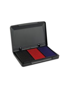 9051 Vintage Stempelkissen mit Farbkombi SCHWARZ/BLAU/ROT   SCHWARZ/BLAU/RO