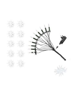Sternenkette weiss mit 10 Herrnhuter Sternen a 13 cm LED  