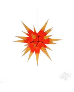 Herrnhuter Stern gelb mit rotem Kern ca. 60 cm  