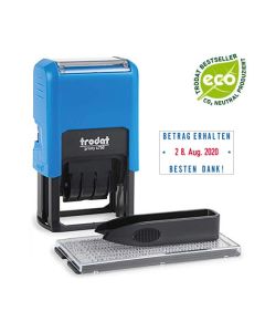 Trodat Printy 4750 Typo mit Datum (vorher 4755) BLAU ZWEIFARBIG