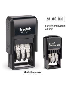 Trodat Printy 4810 Datumstempel 20 x 3,8 mm Kissen in schwarz innenliegend  SCHWARZ