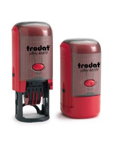 Trodat Printy 46119 Datumstempel mit Text rund Durchm. 19 mm ROT BLAU