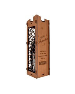 Dekorative Weinkiste mit Gravur Frohe Weihnachten und eigenem Text  