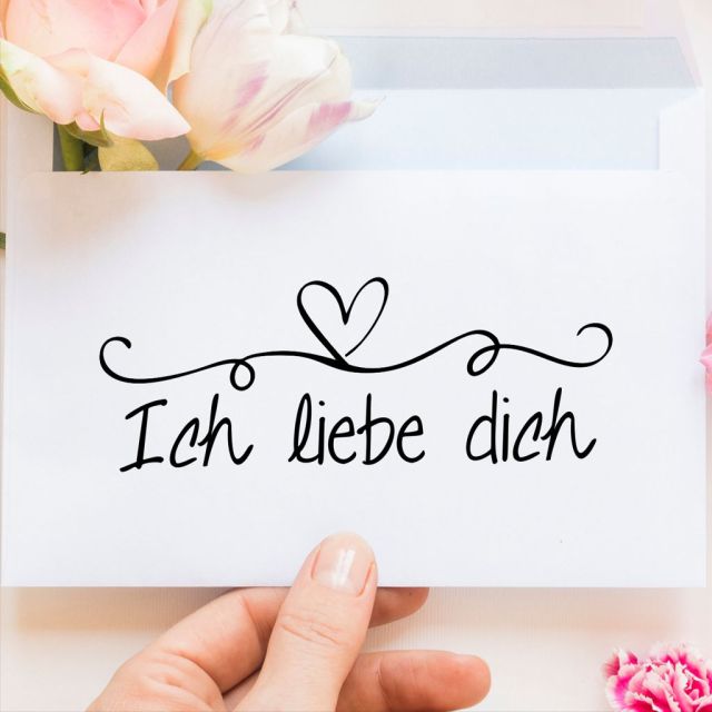 Holzstempel Ich liebe dich  