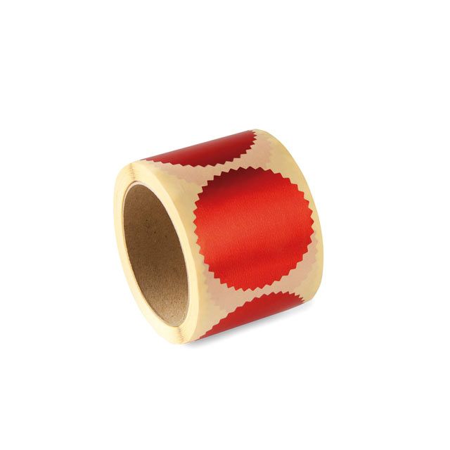 Prägezangen Haftetiketten 250 Stück auf Rolle in rot