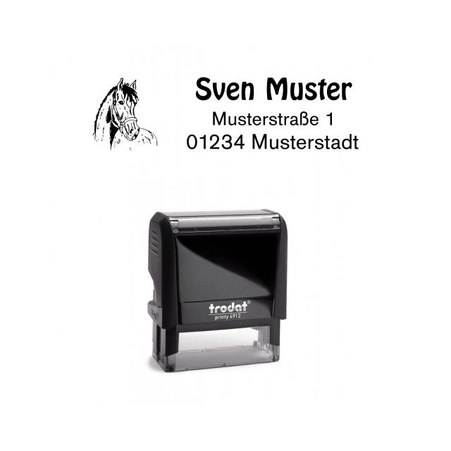 Trodat Printy individueller Schulstempel Nr. 1 Pony SCHWARZ BLAU