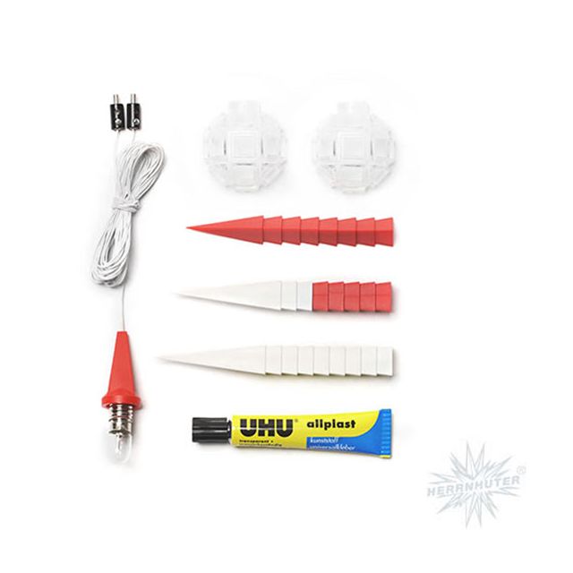 Herrnhuter Stern weiss-rot ca. 13 cm Bastlerstern - LED  