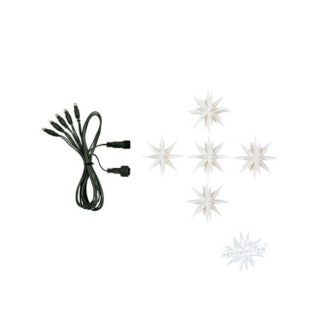Kurzkette/ Erweiterung für Miniatur Sternenkette mit 5 Herrnhuter Sternen a 8 cm