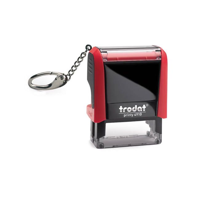 Trodat Printy 4910-S mit Schlüsselanhänger ROT BLAU